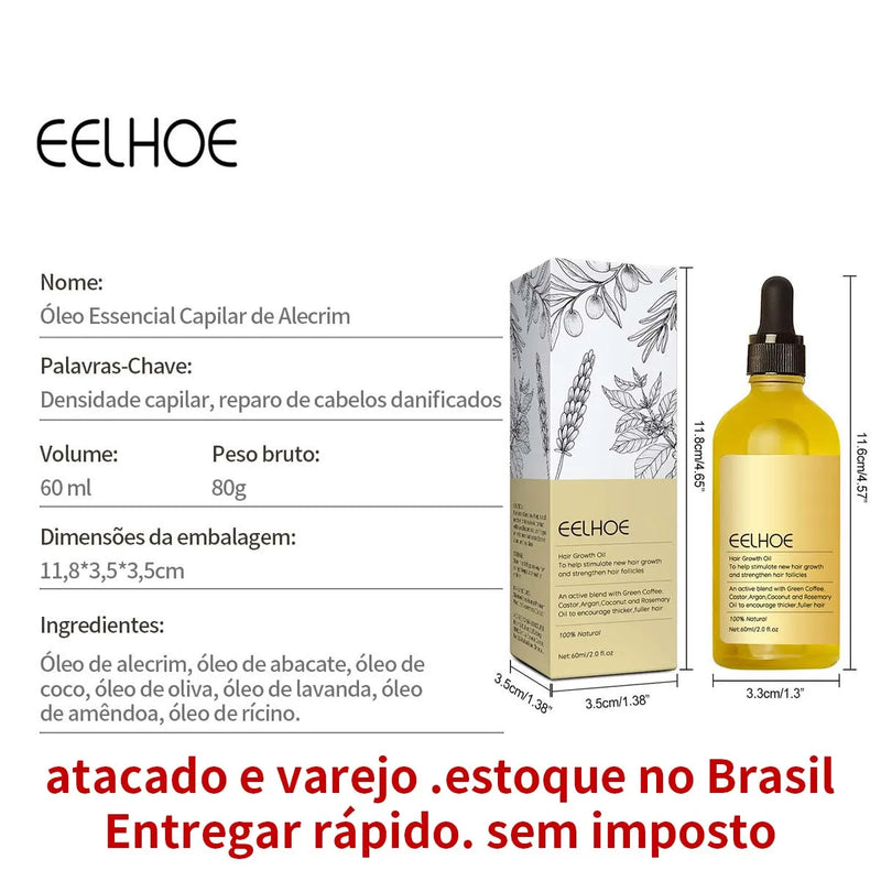 60ml Óleo De Alecrim Para Fortalecimento Capilar Com Biotina E Óleos Essenciais Tratamento Nutritivo Extremidades Divididas Cour - Ecom Variedades