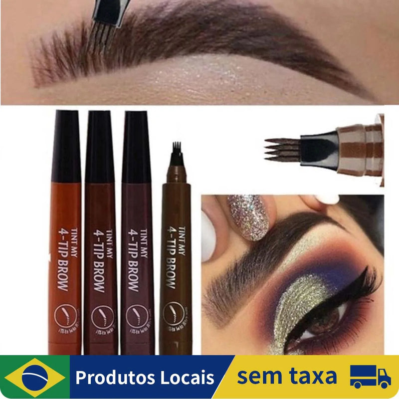 Caneta de Sobrancelha Microblading /Tatuagem em 4 Cores para Maquiagem / Lápis de Sobrancelha