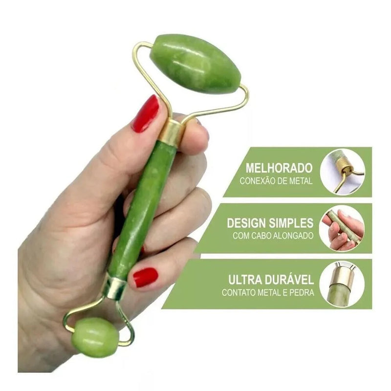 Anti Wrinkles Massager Facial Jade Stone Roll - Ecom Variedades