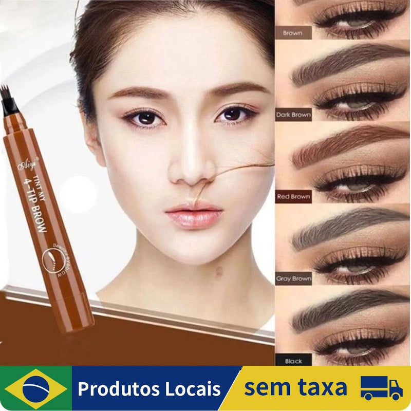 Caneta de Sobrancelha Microblading /Tatuagem em 4 Cores para Maquiagem / Lápis de Sobrancelha