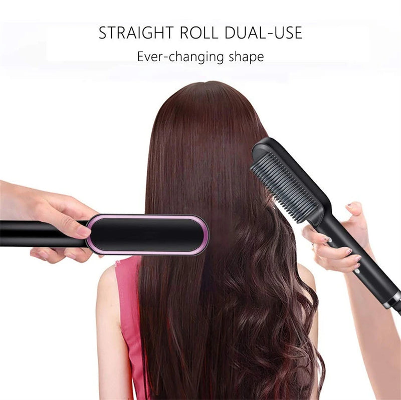 Electric Hair Brush Heating Combing For bivolt Straightened - Ecom Variedades