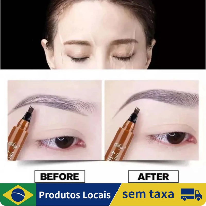 Caneta de Sobrancelha Microblading /Tatuagem em 4 Cores para Maquiagem / Lápis de Sobrancelha