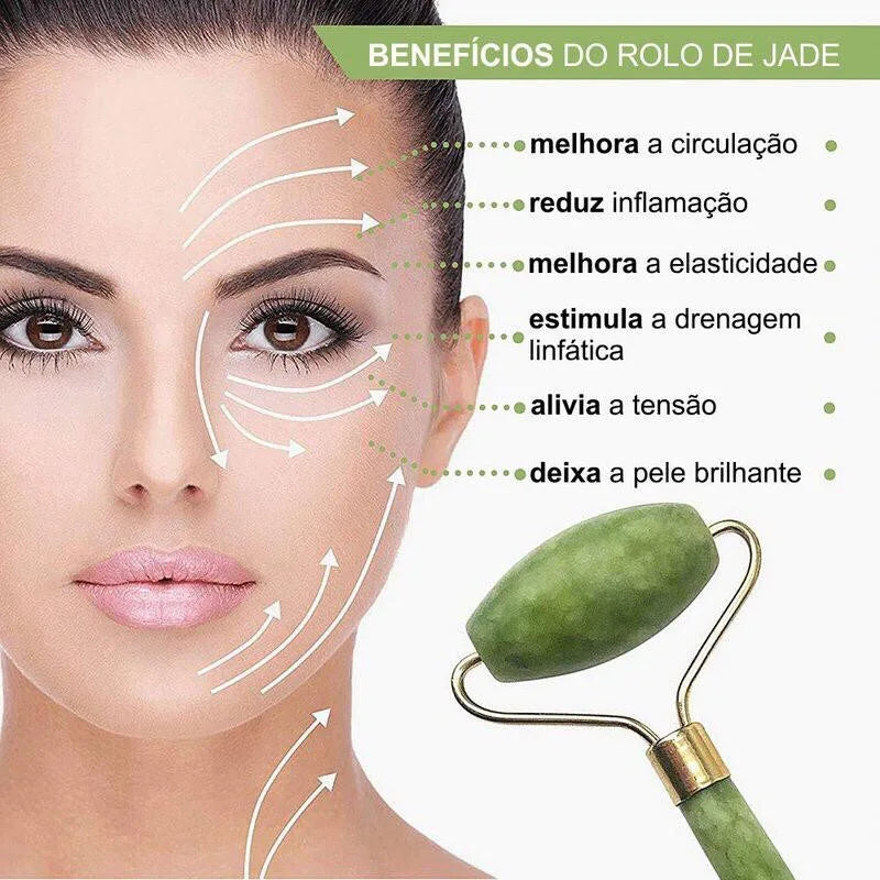 Anti Wrinkles Massager Facial Jade Stone Roll - Ecom Variedades