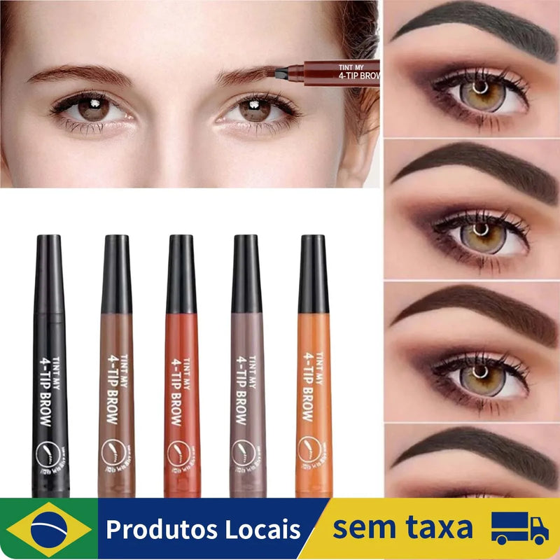 Caneta de Sobrancelha Microblading /Tatuagem em 4 Cores para Maquiagem / Lápis de Sobrancelha