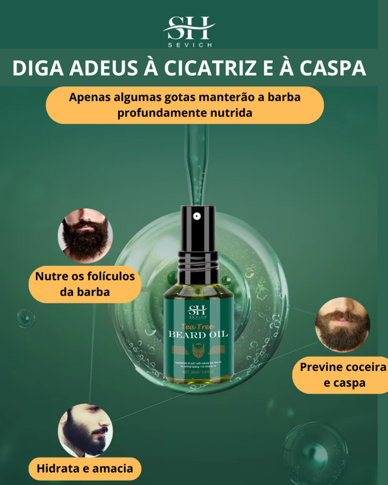 Óleo de Biotina Nutritivo e de Crescimento da Barba e Cuidados da Pele