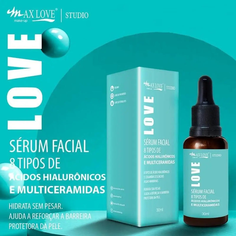 Sérum Facial 8 Tipos Ácidos Hialurônicos e Multiceramidas Max Love